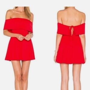 LPA Red Off-Shoulder Dress